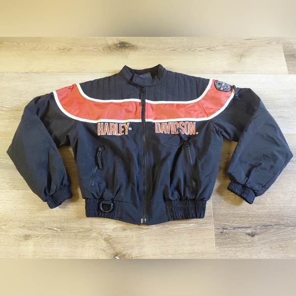 Harley-Davidson Other - Harley-Davidson Black and Orange Jacket Boy Sz L